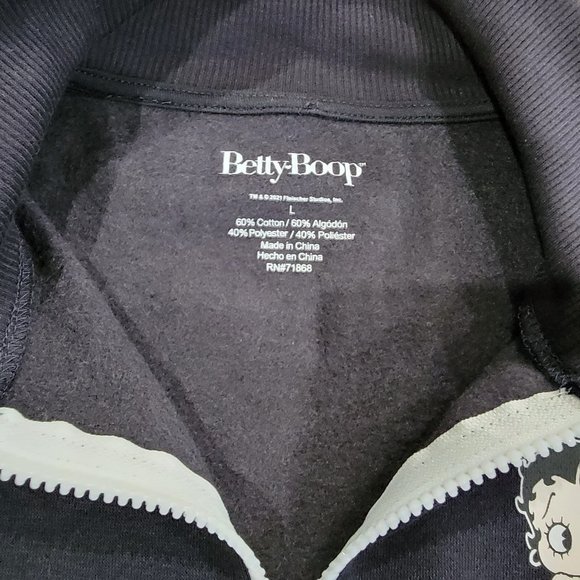 NEW Betty Boop Women’s Quarter Zip Pullover Sweater - Picture 10 of 13